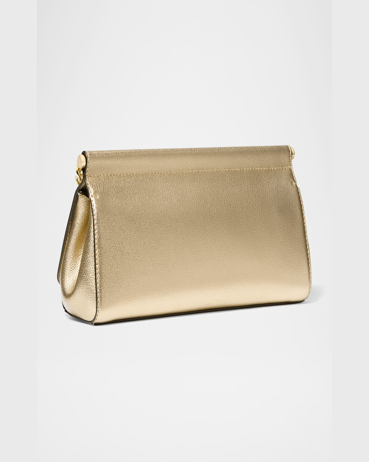 MICHAEL MICHAEL KORS MEDIUM METALLIC LEATHER CLUTCH BAG 