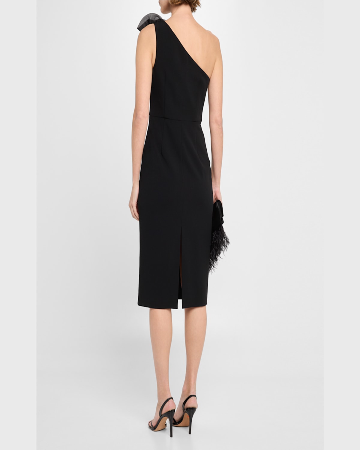 Aidan Mattox By Adrianna Papell Floral Embellished One-shoulder Cocktail Dress In Black