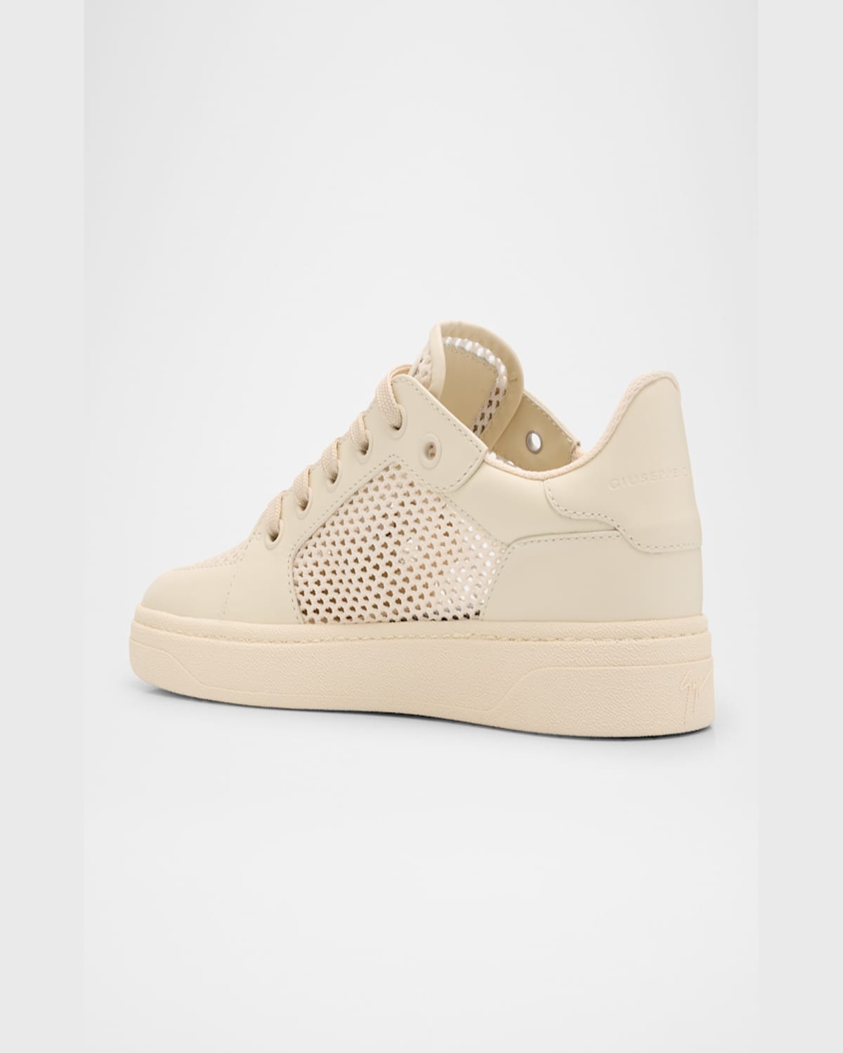 Giuseppe Zanotti Men's Birel Leather And Mesh Low-top Sneakers In Avorio
