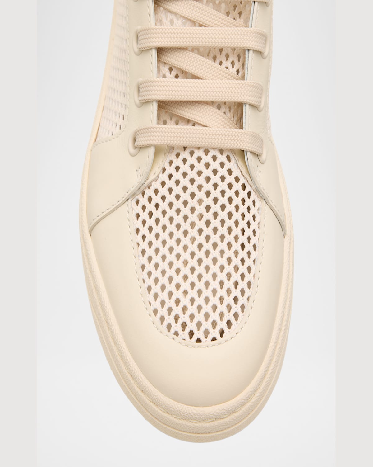 Giuseppe Zanotti Men's Birel Leather And Mesh Low-top Sneakers In Avorio