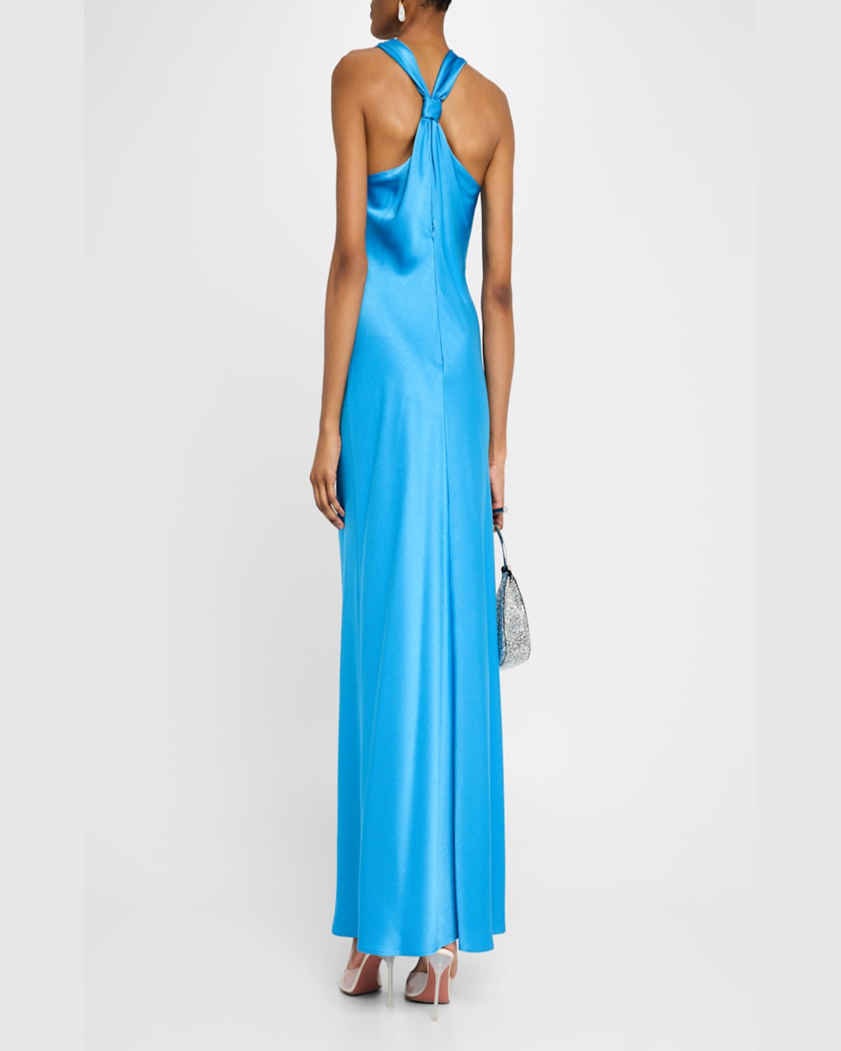Shop Ungaro Katniss Cowl-neck Halter Gown In Jade
