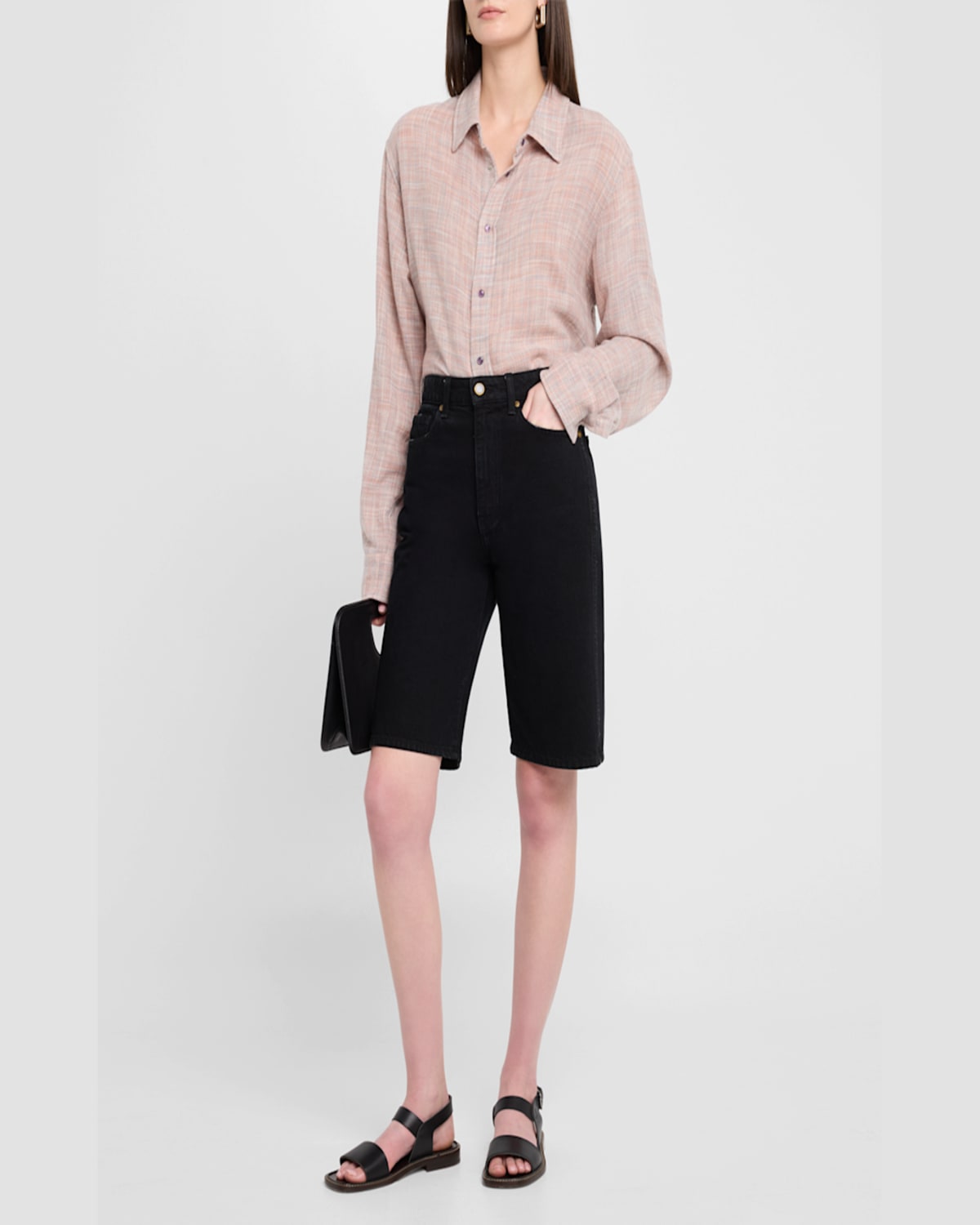 God's True Cashmere Space Dye Gauze Cashmere Shirt In Pink