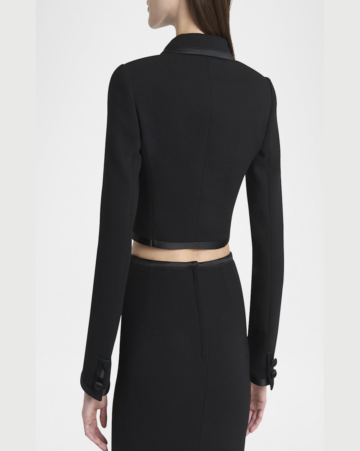 Dolce & Gabbana Cropped Doublebreasted Jacket In Black