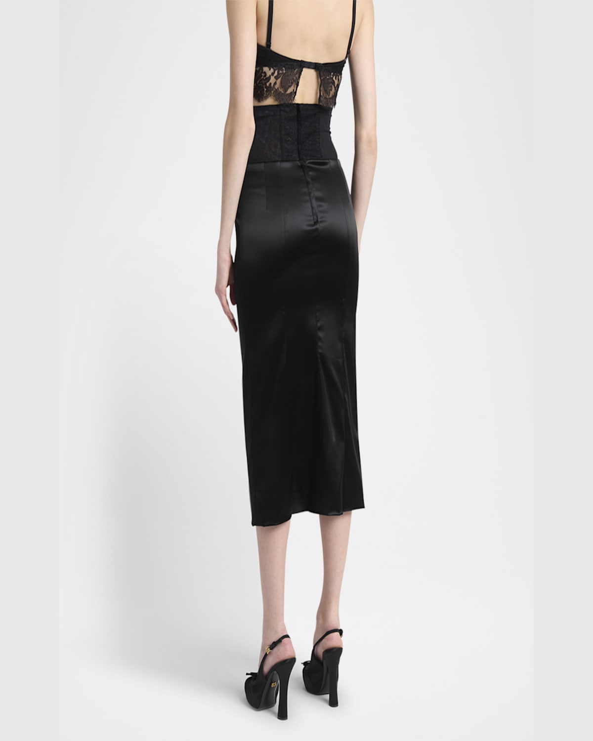 Dolce & Gabbana Skirt With Corset-style Detail In Black