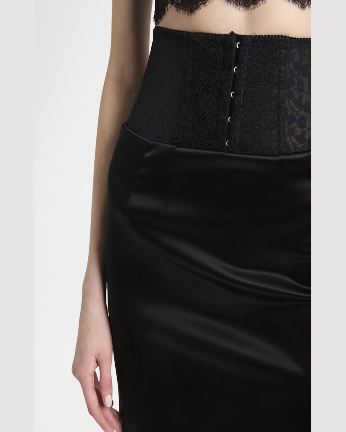 Dolce & Gabbana Skirt With Corset-style Detail In Black