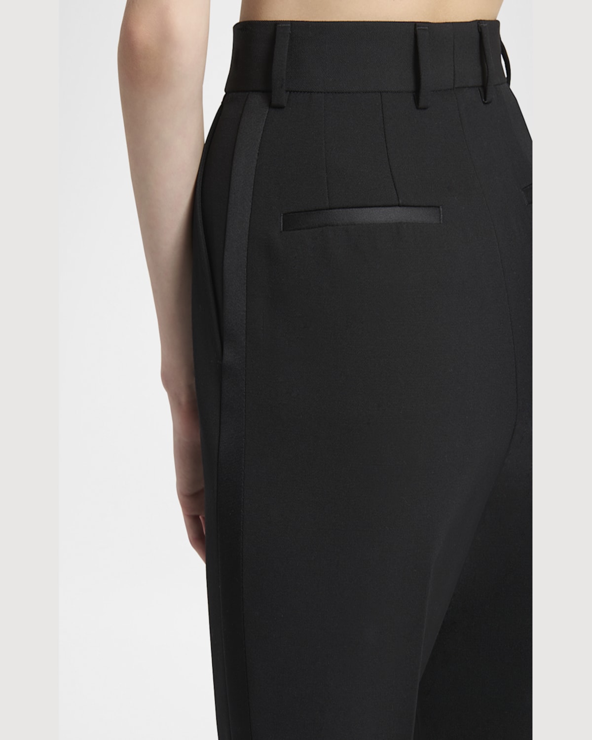 Dolce & Gabbana Black Pants With High Waist And Belt Loops In Wool Woman In Black