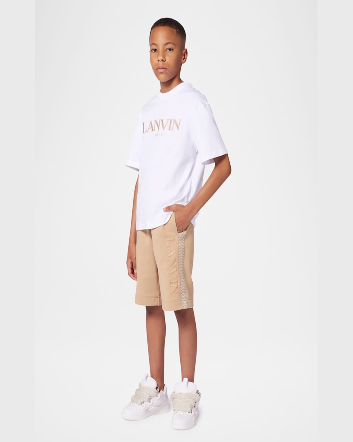 Lanvin Kids Shorts In Gray Blue