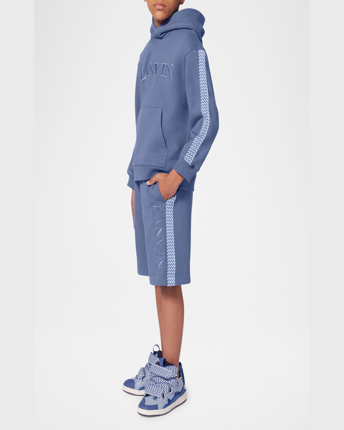 Lanvin Kids Shorts In Gray Blue