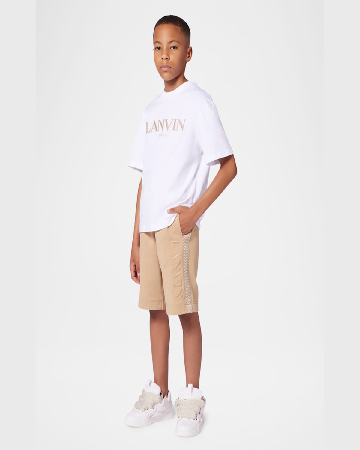 Lanvin Kids Shorts In Gray Blue