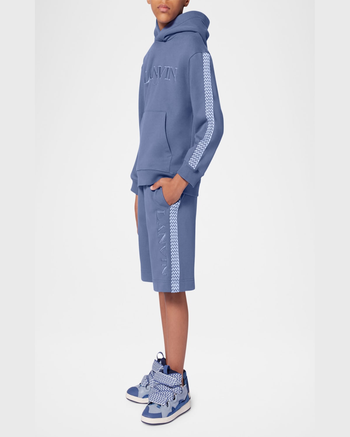Lanvin Kids Shorts In Gray Blue