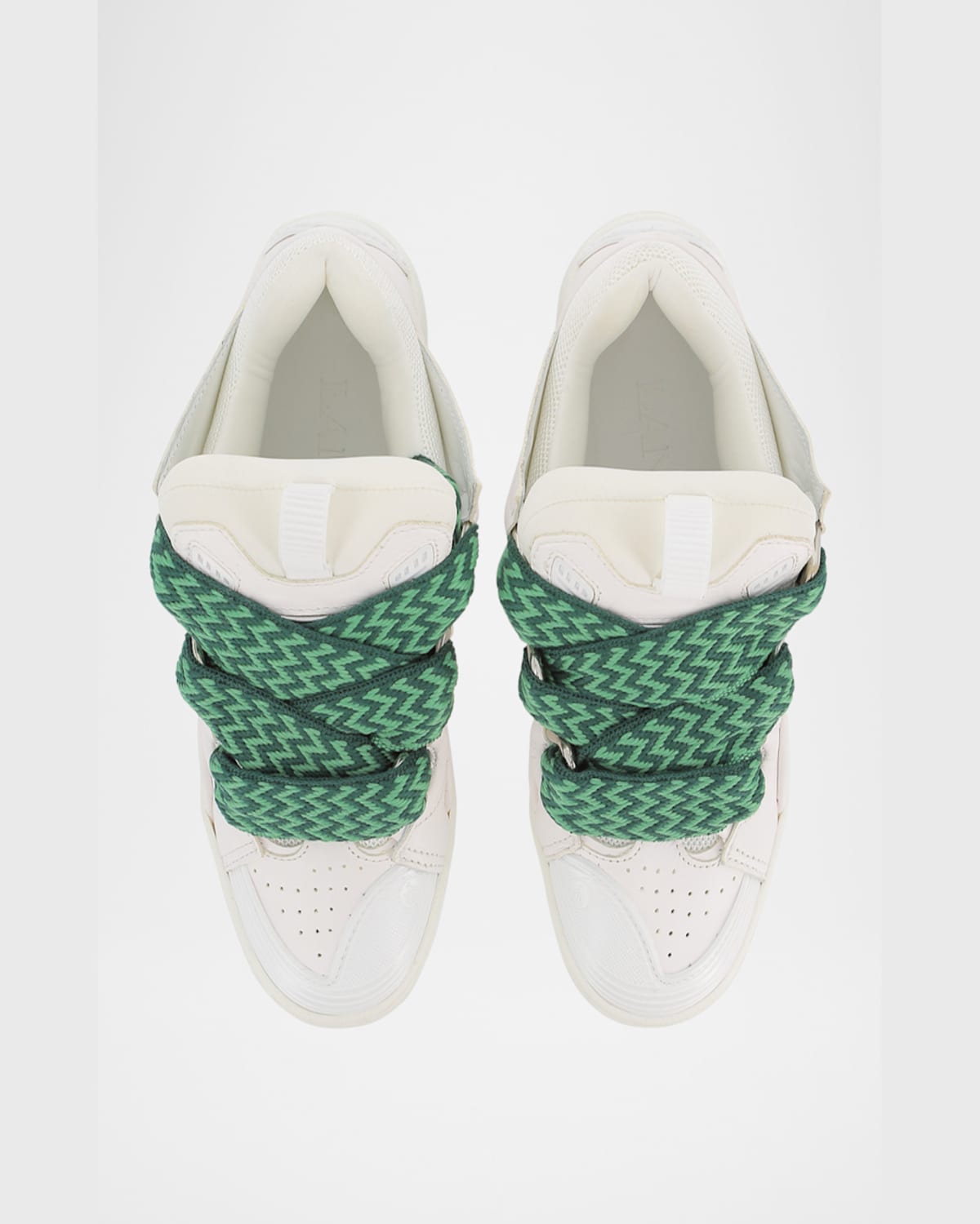 Lanvin Kids Leather Curb Trainers In White