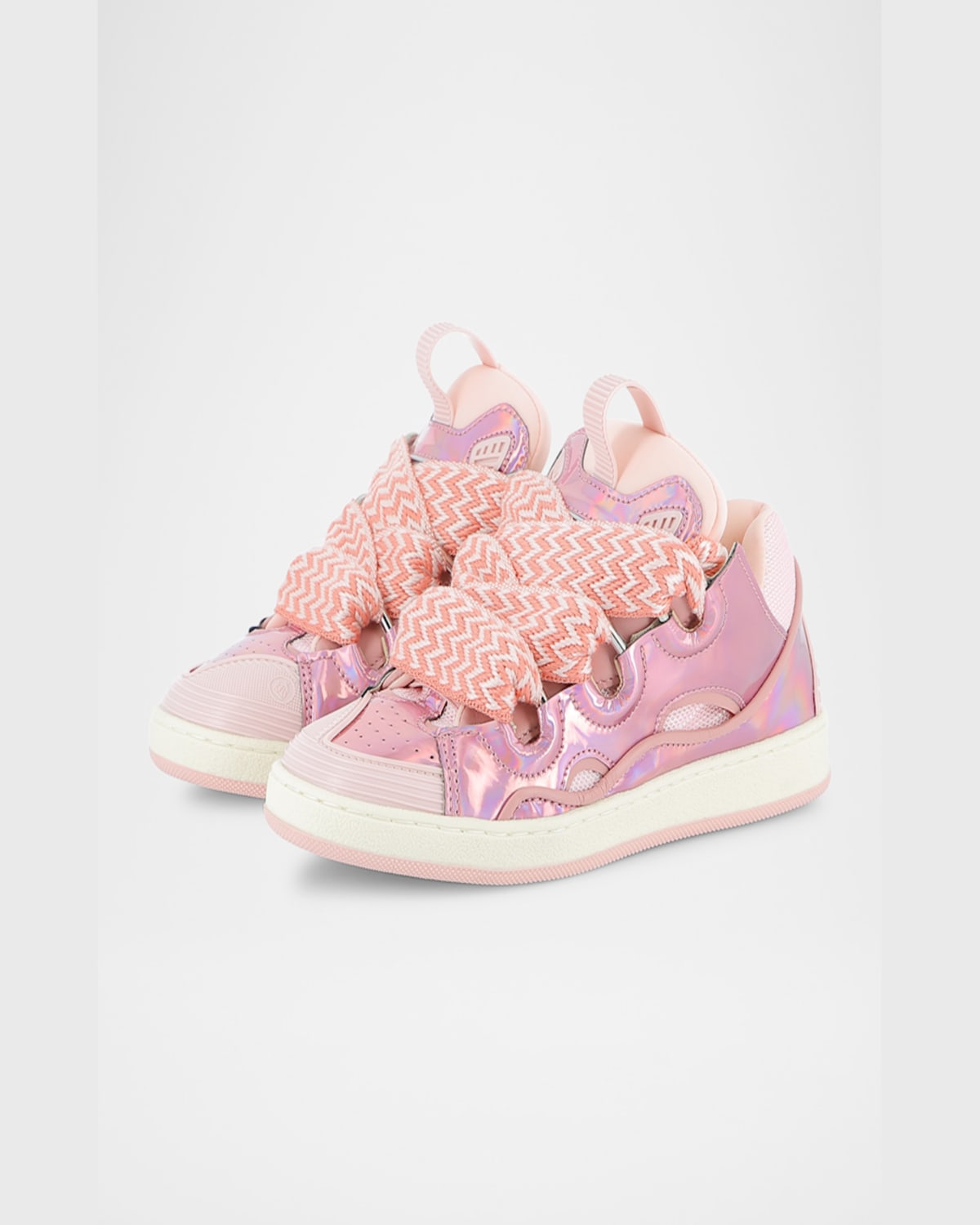 Lanvin Kids Pink Lace-up Sneakers In Pink  Pale  Pink  Dark