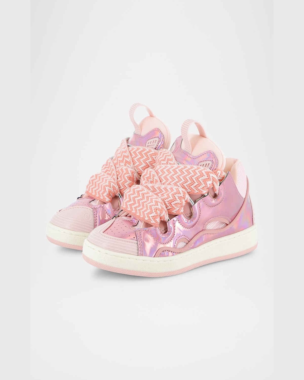 Lanvin Kids Pink Lace-up Sneakers In Pink  Pale  Pink  Dark