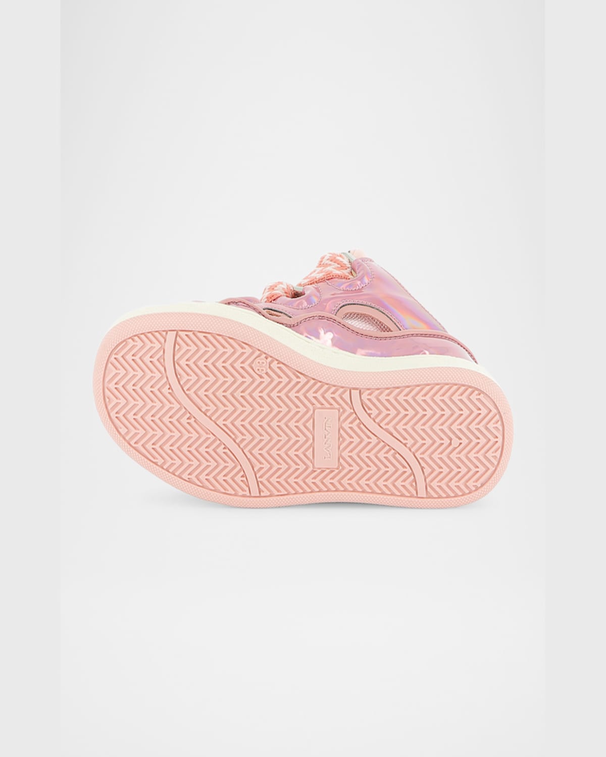 Lanvin Kids Pink Lace-up Sneakers In Pink  Pale  Pink  Dark