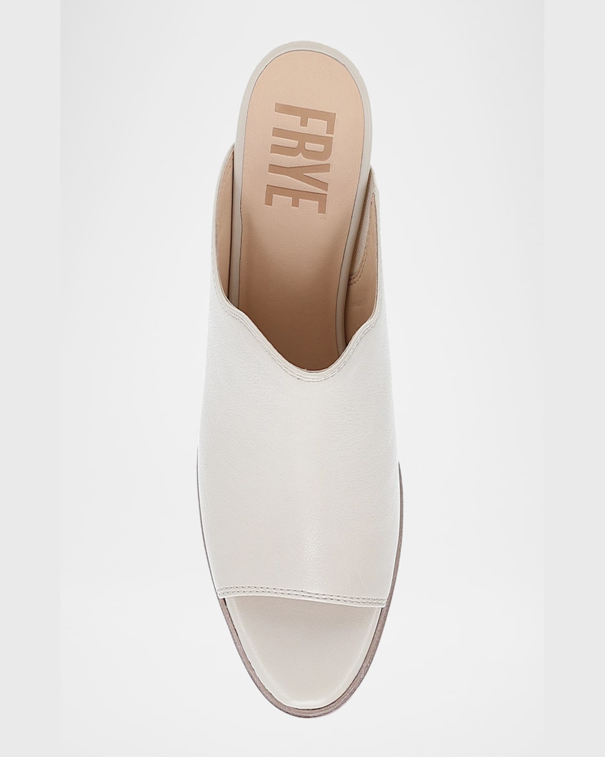 Frye Stella Leather Block-heel Mule Sandals In Ivory