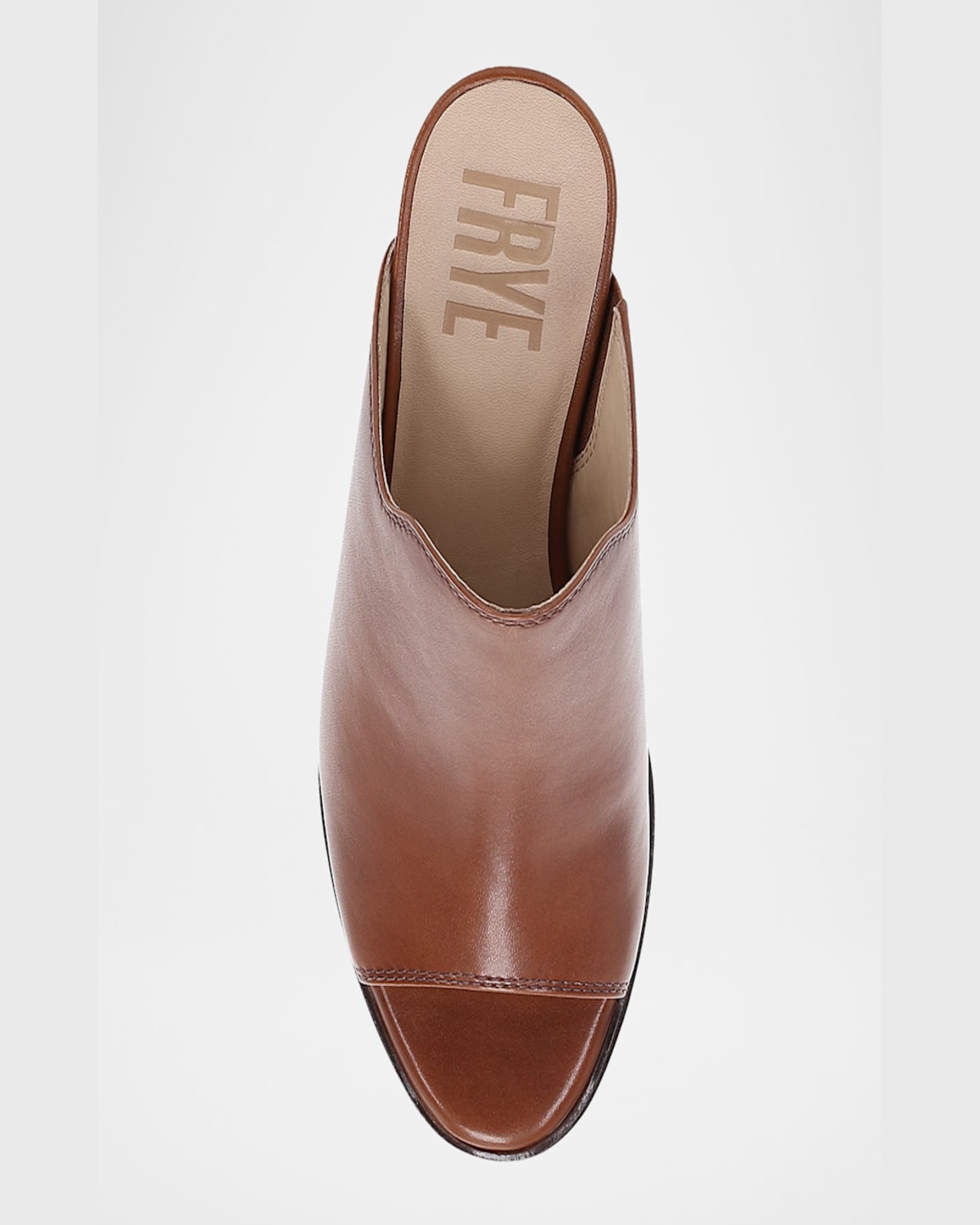 Frye Stella Leather Block-heel Mule Sandals In Cinnamon