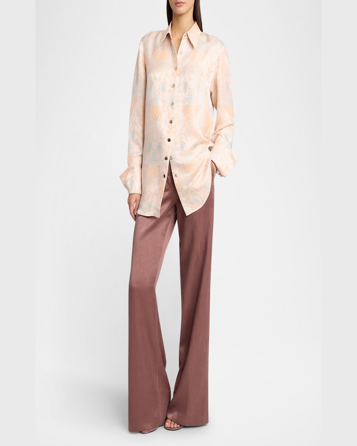 Shop Dries Van Noten Celina Floral Jacquard Snap-front Shirt
