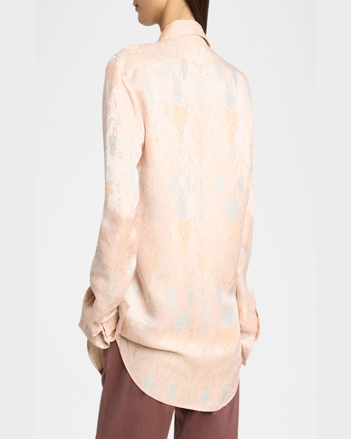 Shop Dries Van Noten Celina Floral Jacquard Snap-front Shirt