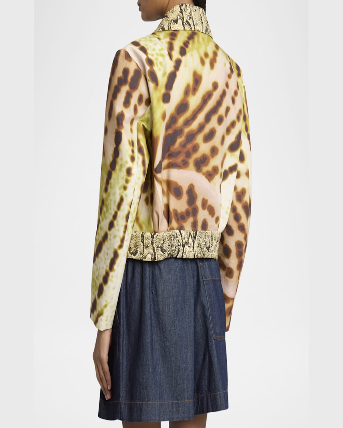 Dries Van Noten Vurano Studded Multi-print Zip Jacket