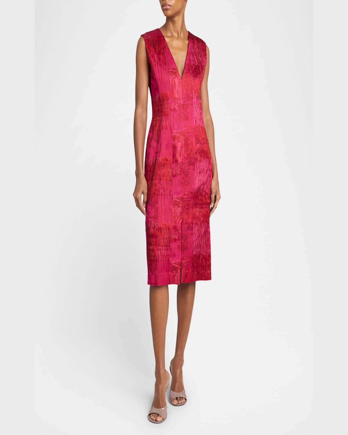 Dries Van Noten Delina Distressed Cotton-blend Jacquard Midi Dress