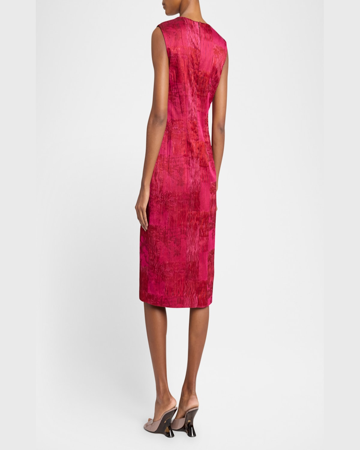Dries Van Noten Delina Distressed Cotton-blend Jacquard Midi Dress