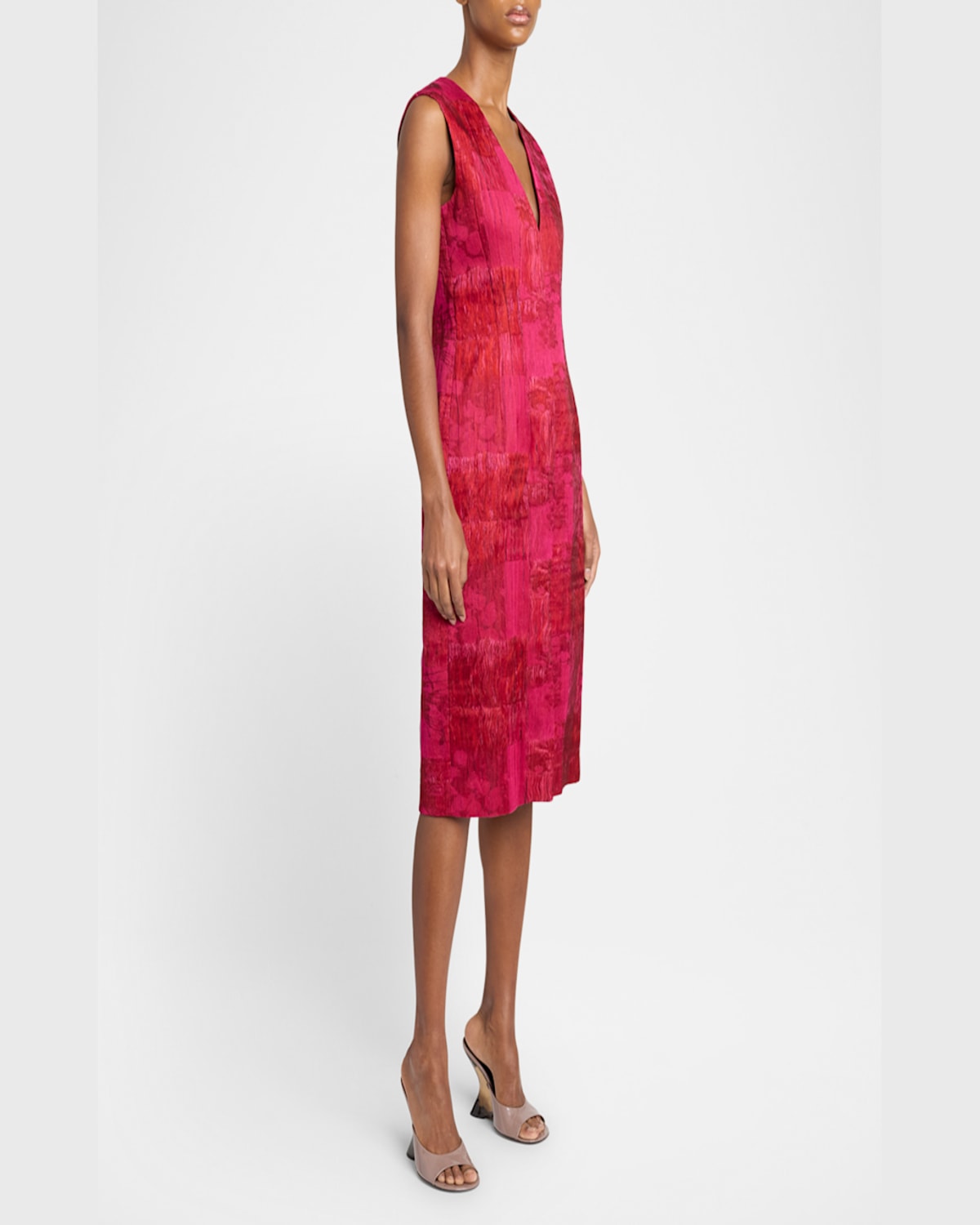 Dries Van Noten Delina Distressed Cotton-blend Jacquard Midi Dress