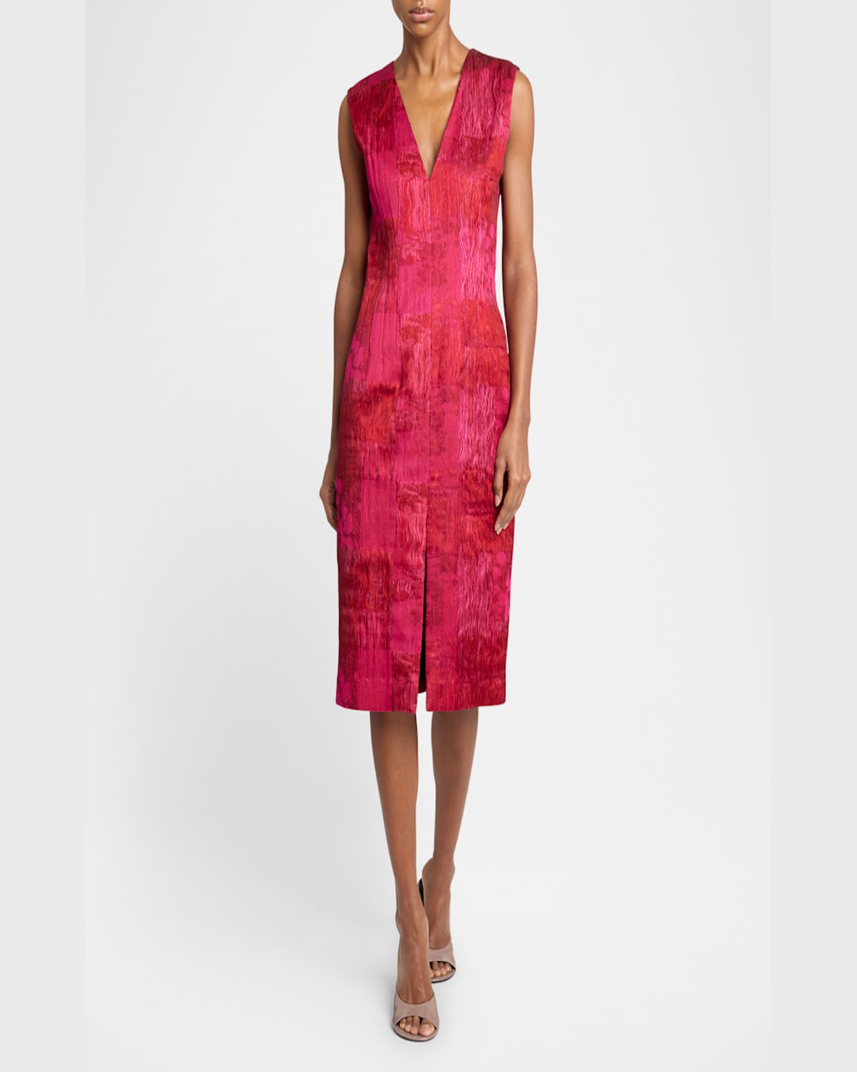 Dries Van Noten Delina Distressed Cotton-blend Jacquard Midi Dress