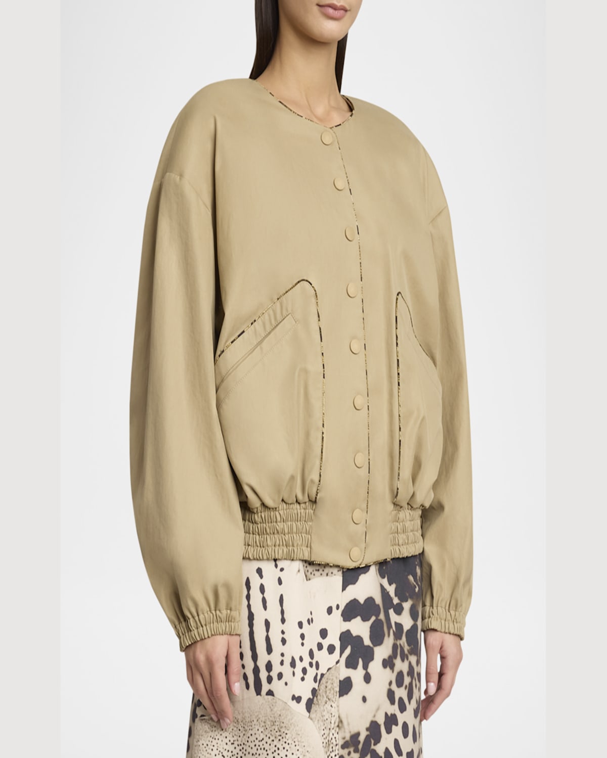 Dries Van Noten Contrast Trim Cotton Blouson Jacket