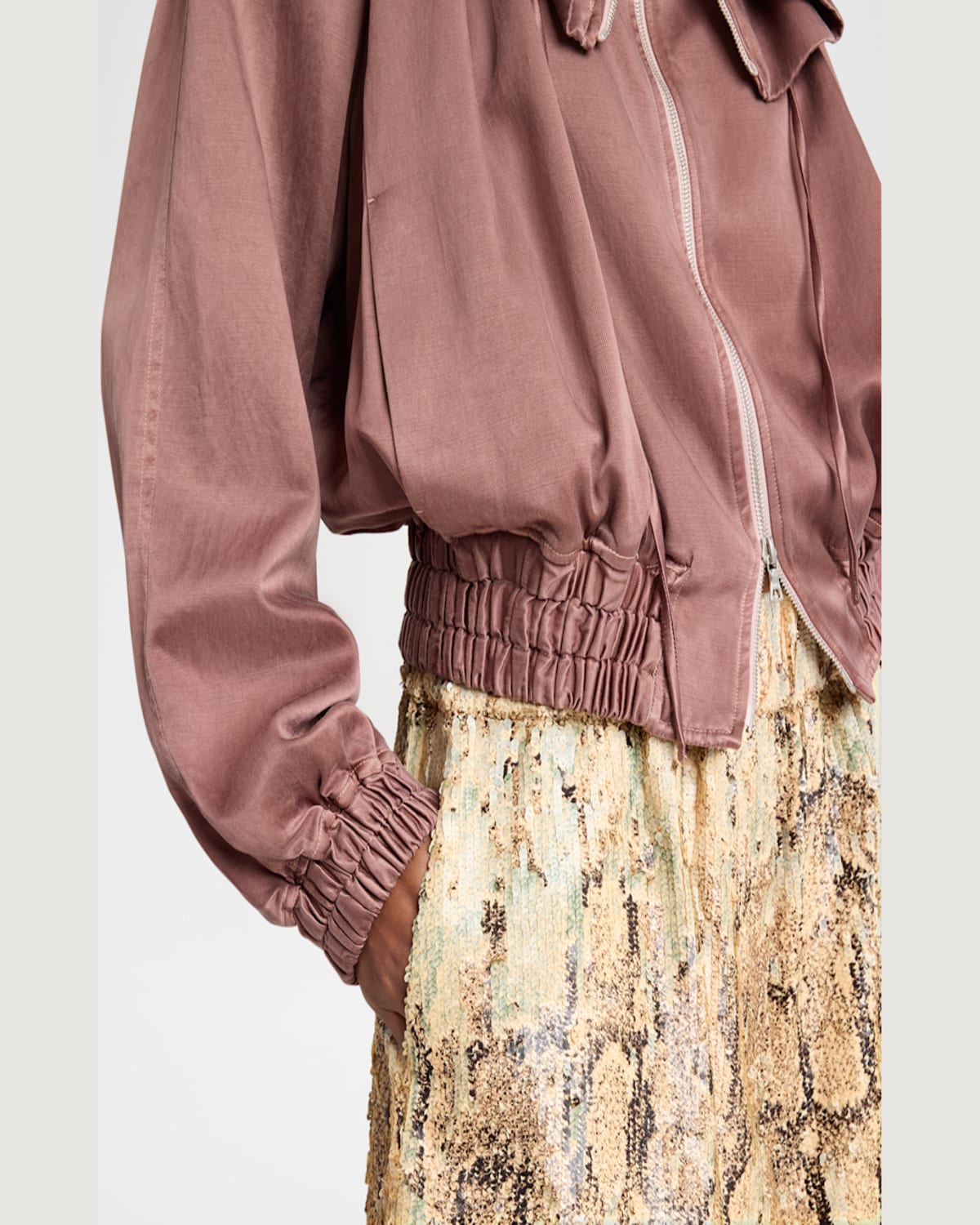 Dries Van Noten Animal Print Sequin Embellished Knee-length Shorts