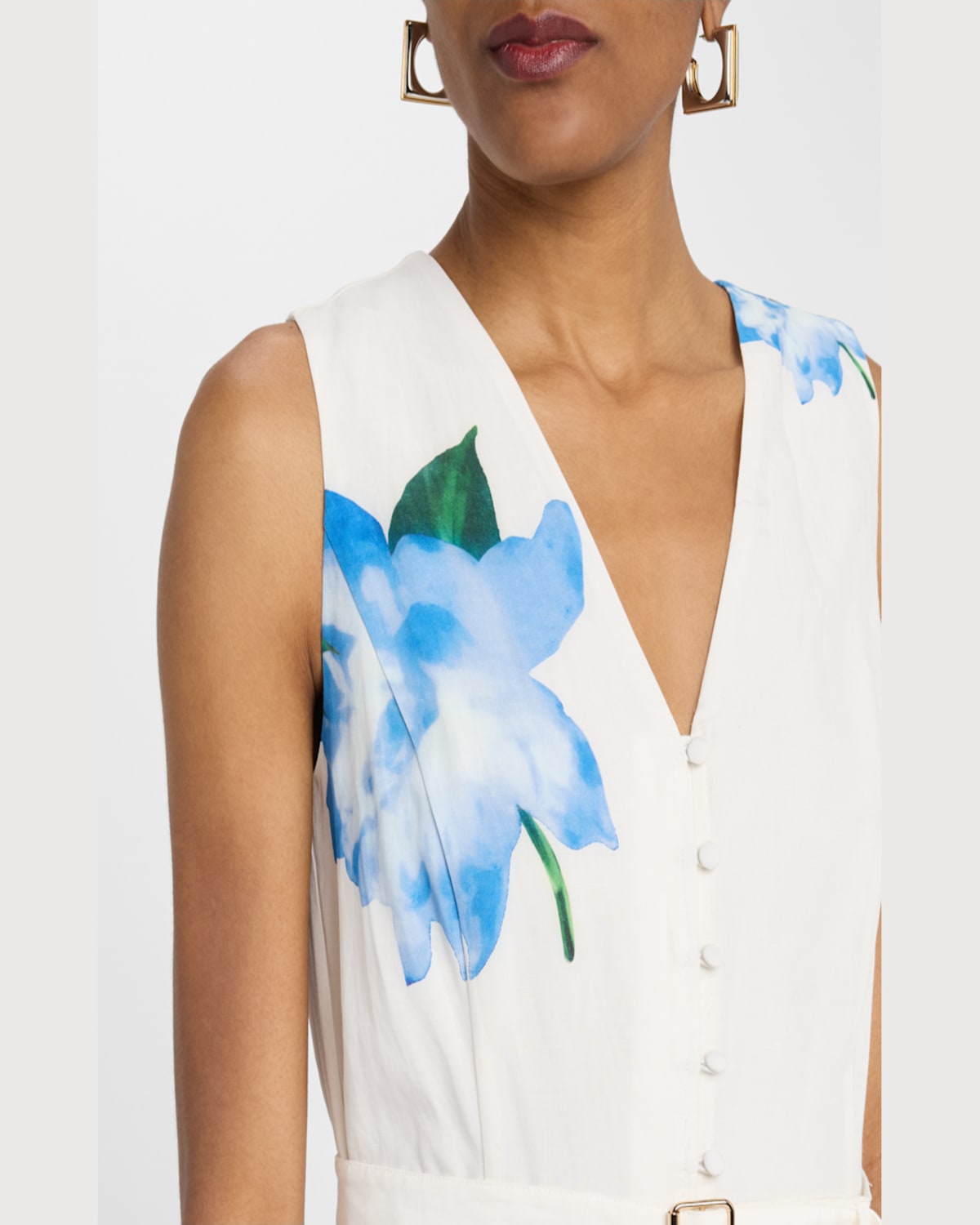 Elie Tahari The Luella Sleeveless Floral-print Midi Dress In Spring Memory Print