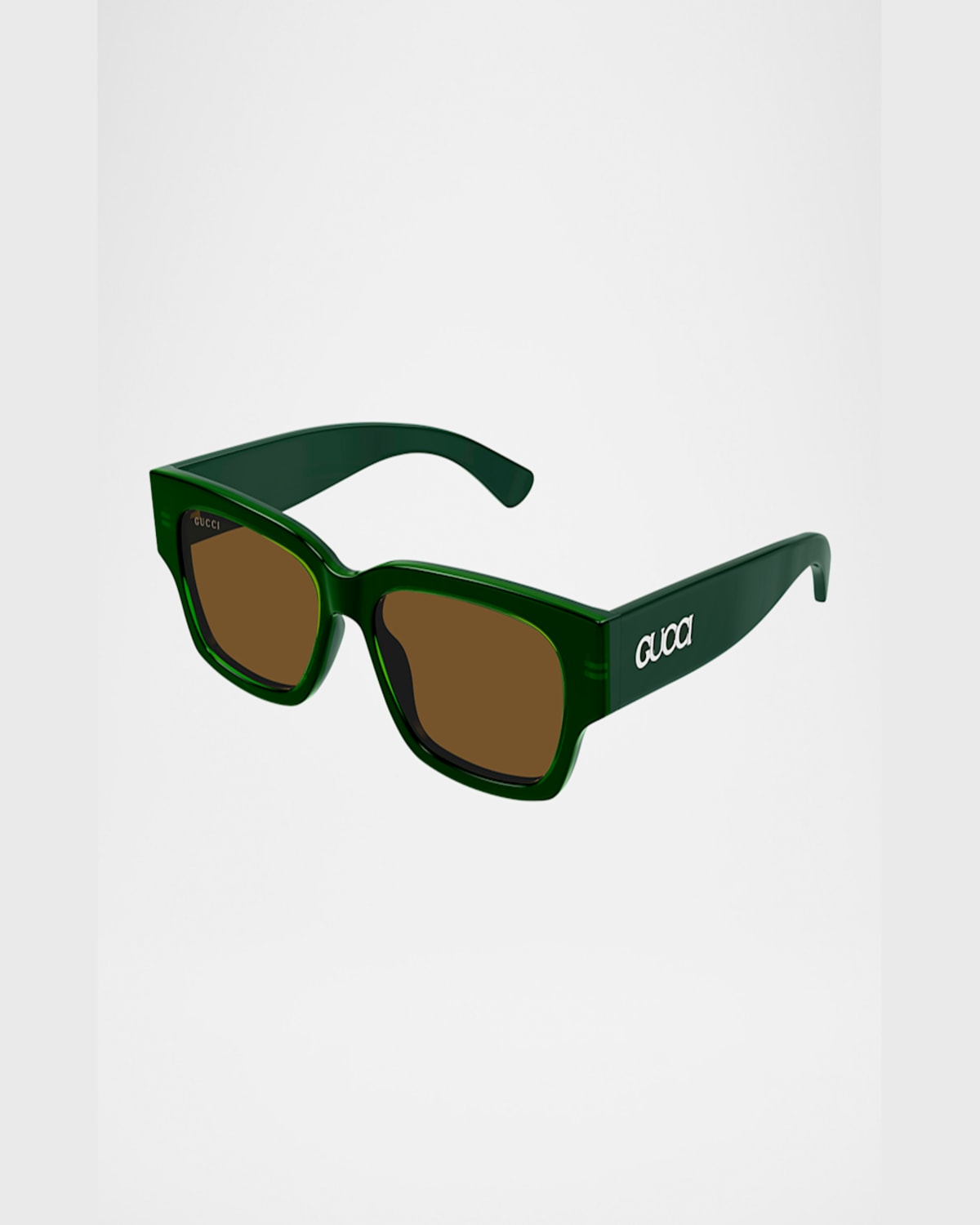 Gucci Sonnenbrille Mit Eckigem Gestell In Shiny Bilayer Transparent Acid Green Solid Green