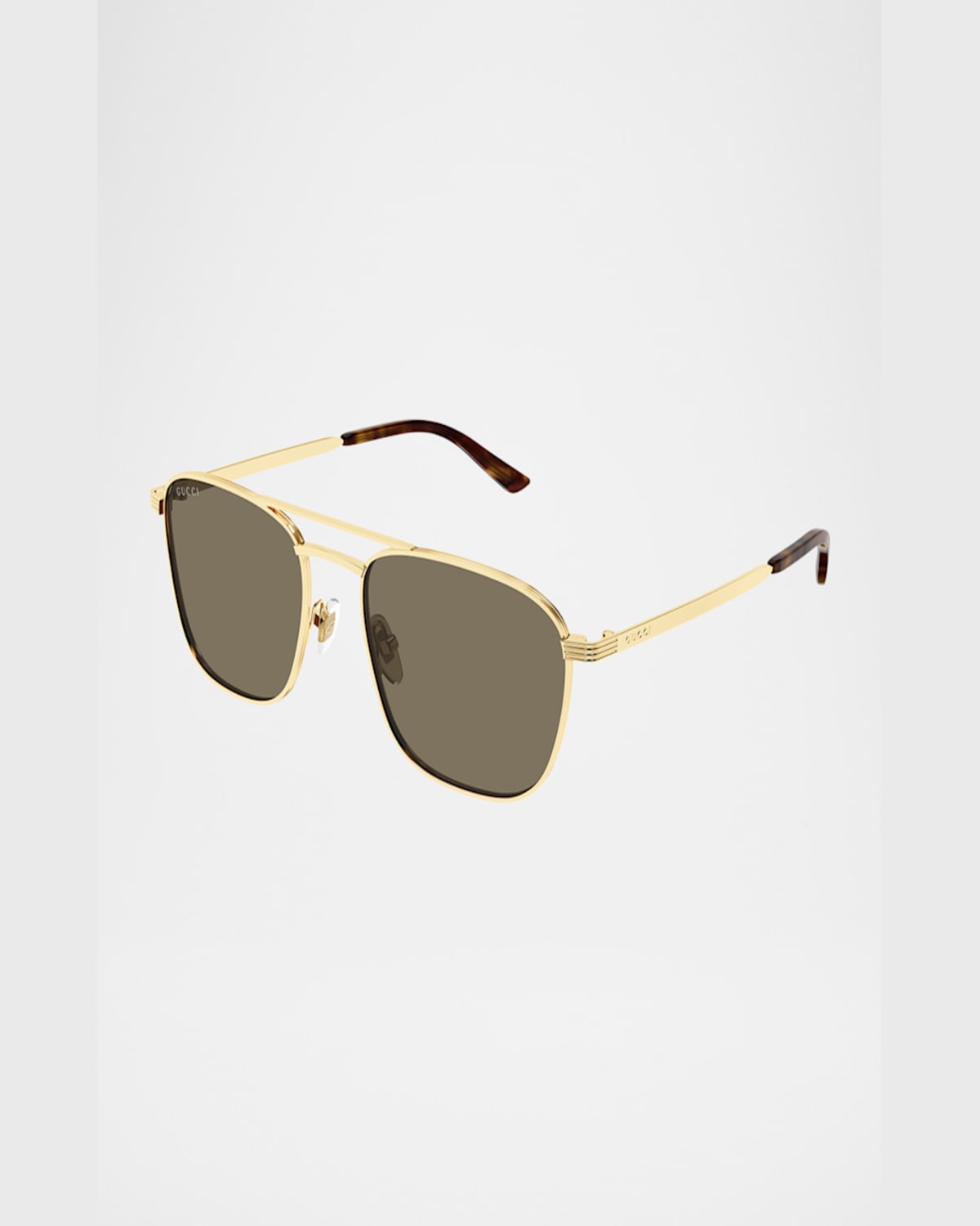 Gucci Men's Gg1881sm Metal Aviator Sunglasses In Shiny Endura Gold
