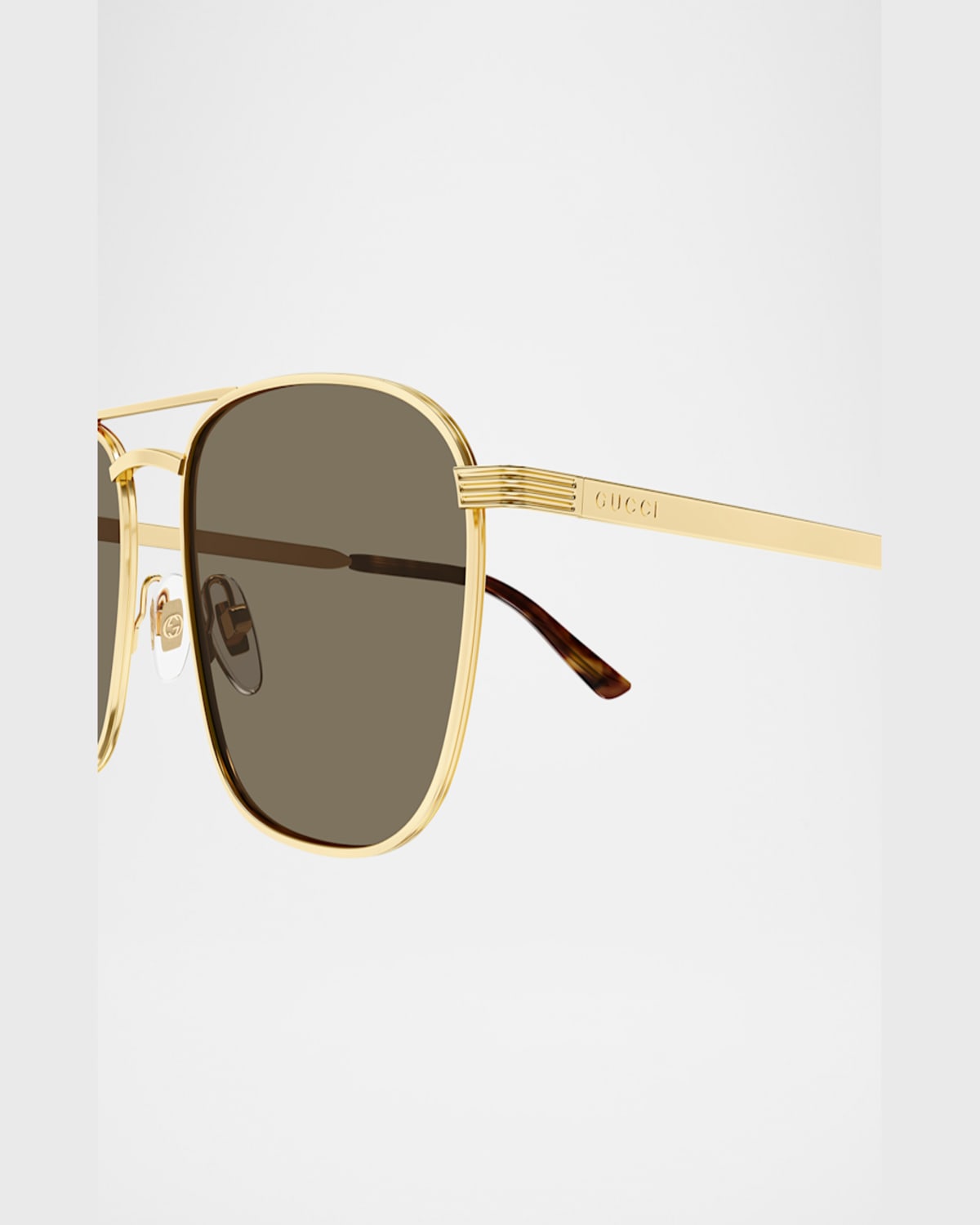 Gucci Men's Gg1881sm Metal Aviator Sunglasses In Shiny Endura Gold