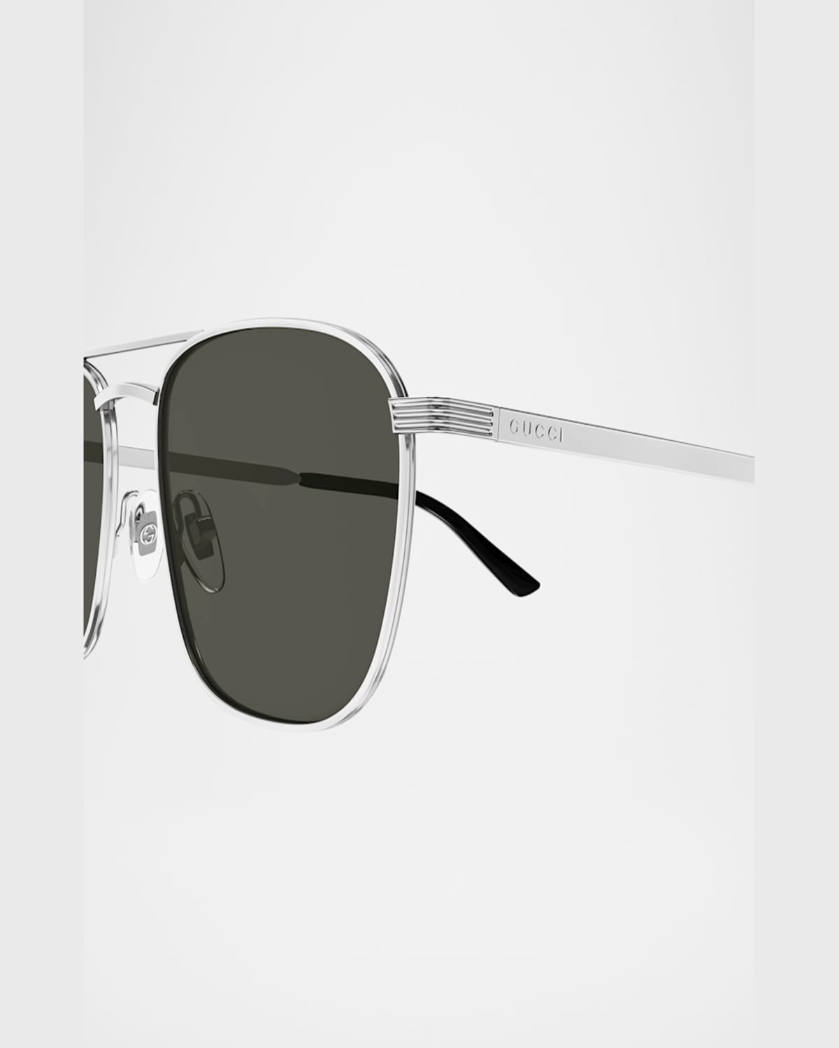 Gucci Pilot-frame Sunglasses In Shiny Silver