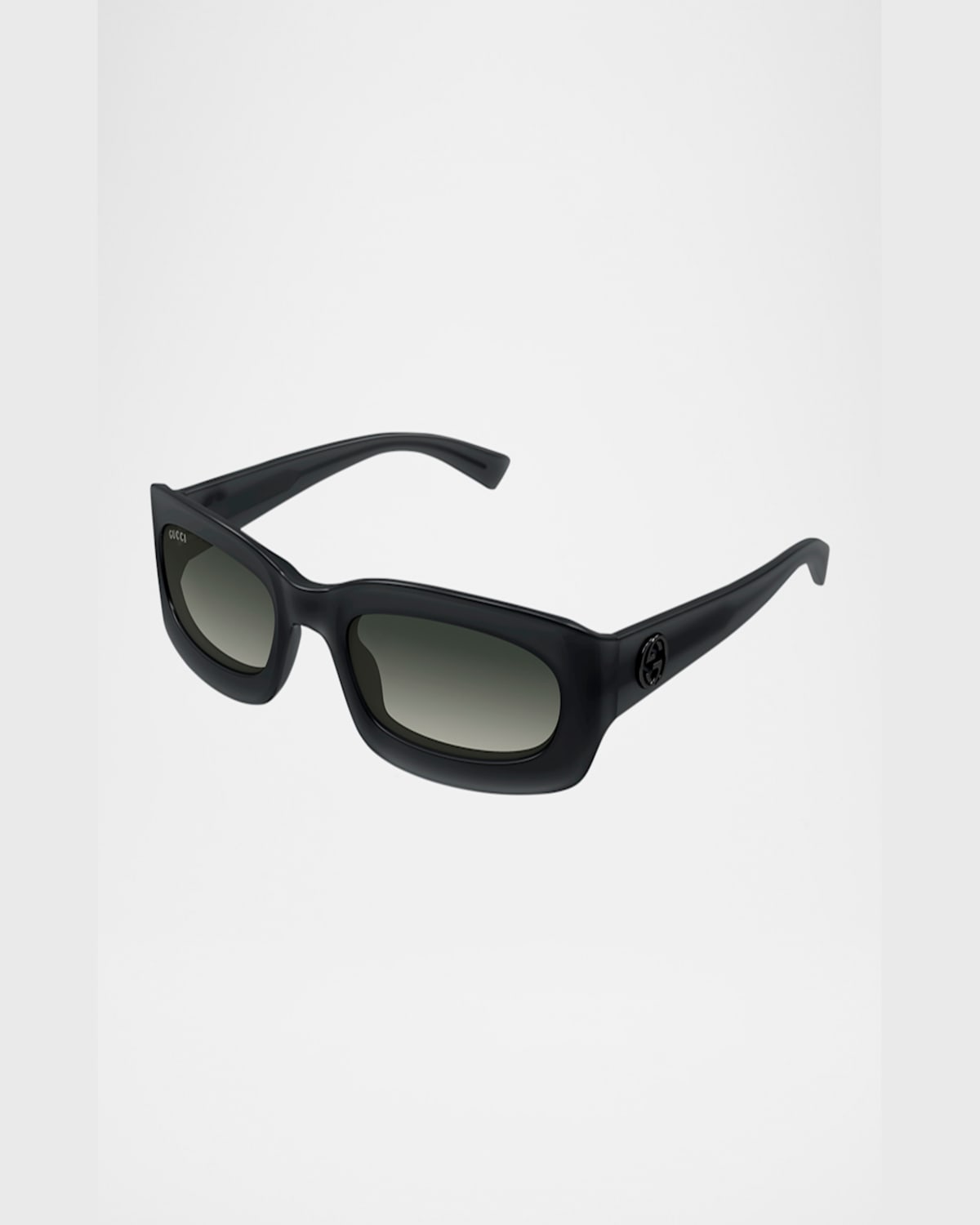 Gucci Men's Gg1786sm Plastic Rectangle Sunglasses In Matte Milky Dark Grey