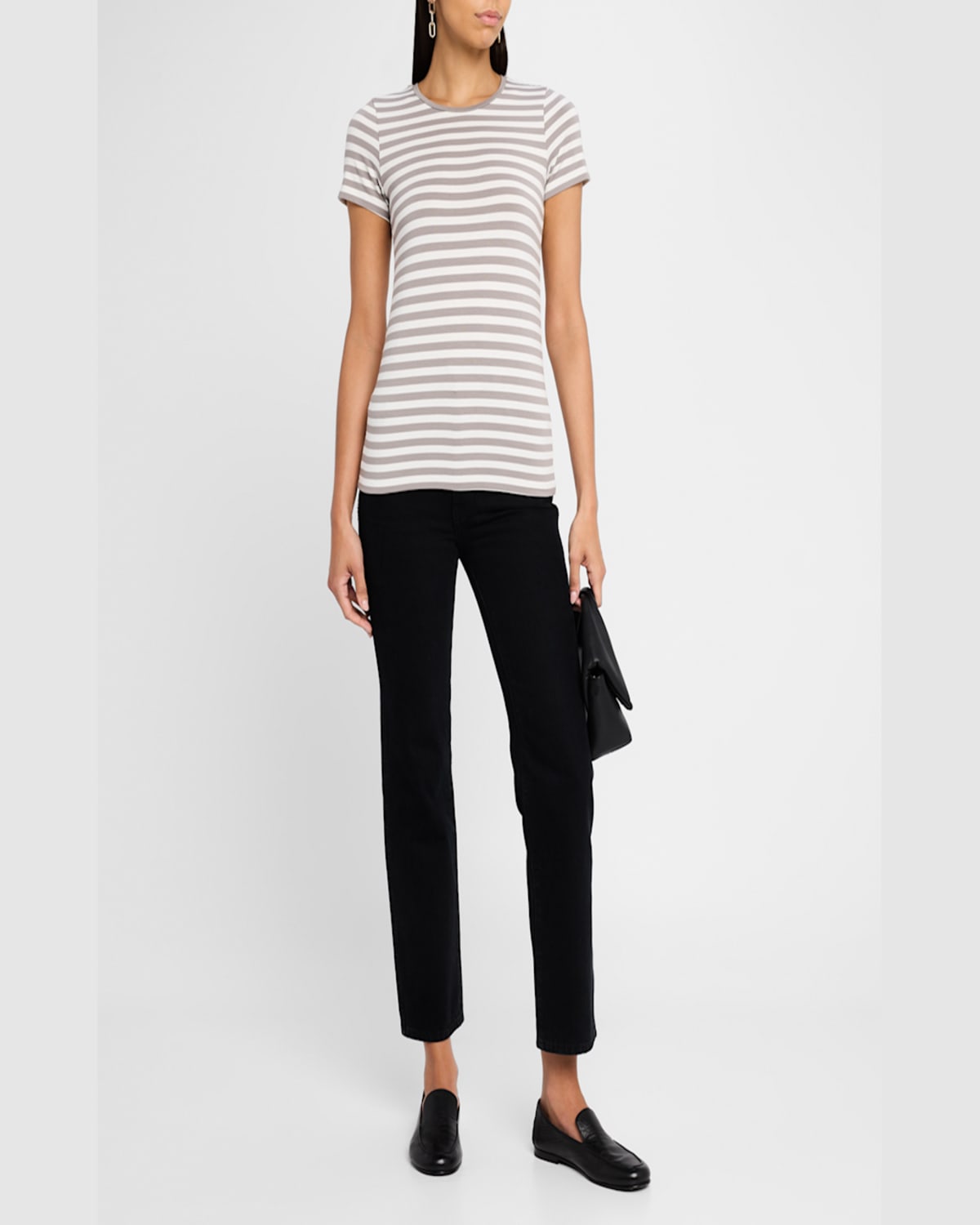 Shop Majestic Soft Touch Crewneck Striped Jersey T-shirt