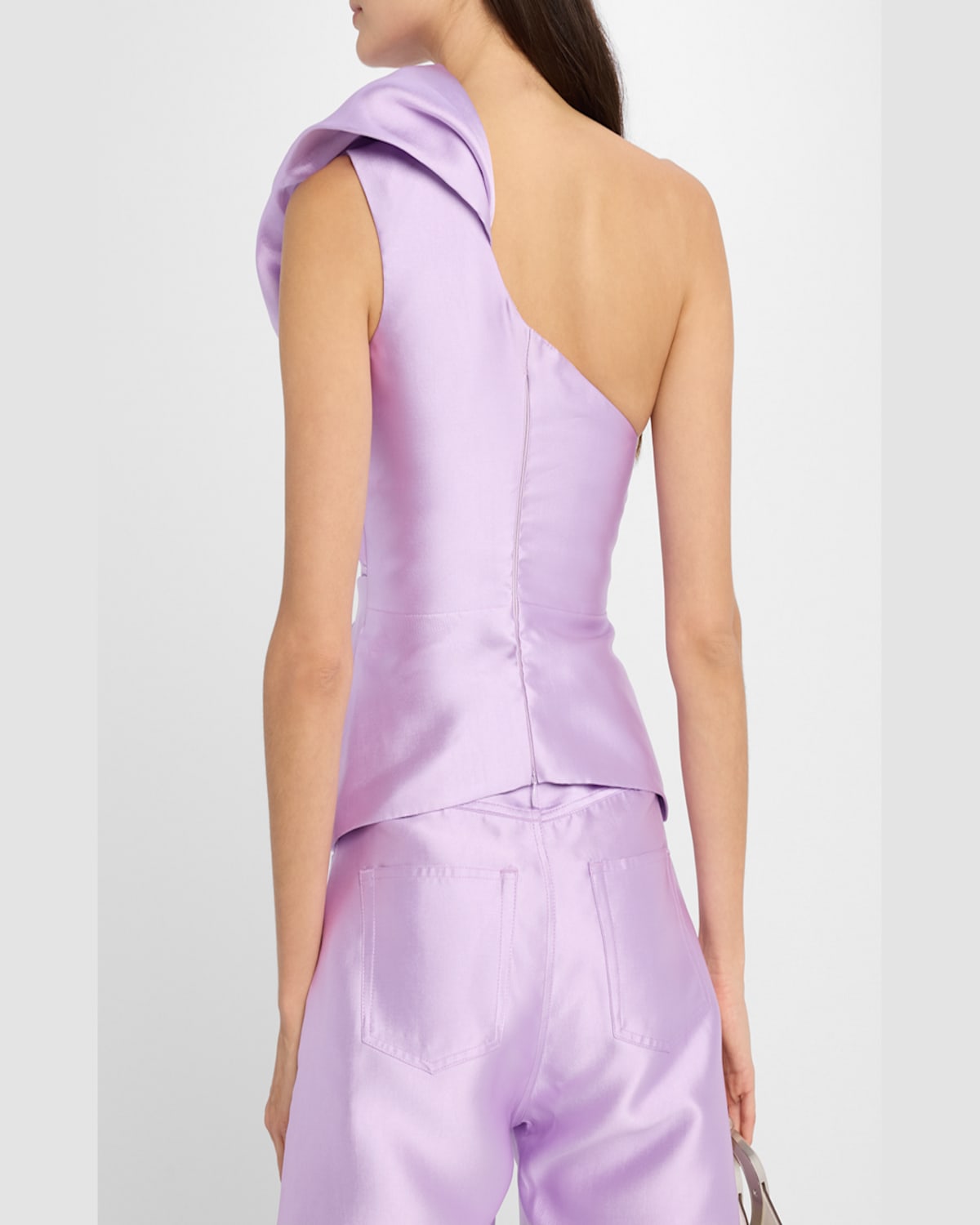 MARQUES' ALMEIDA DRAPED HEAVY SATIN SLEEVELESS TOP