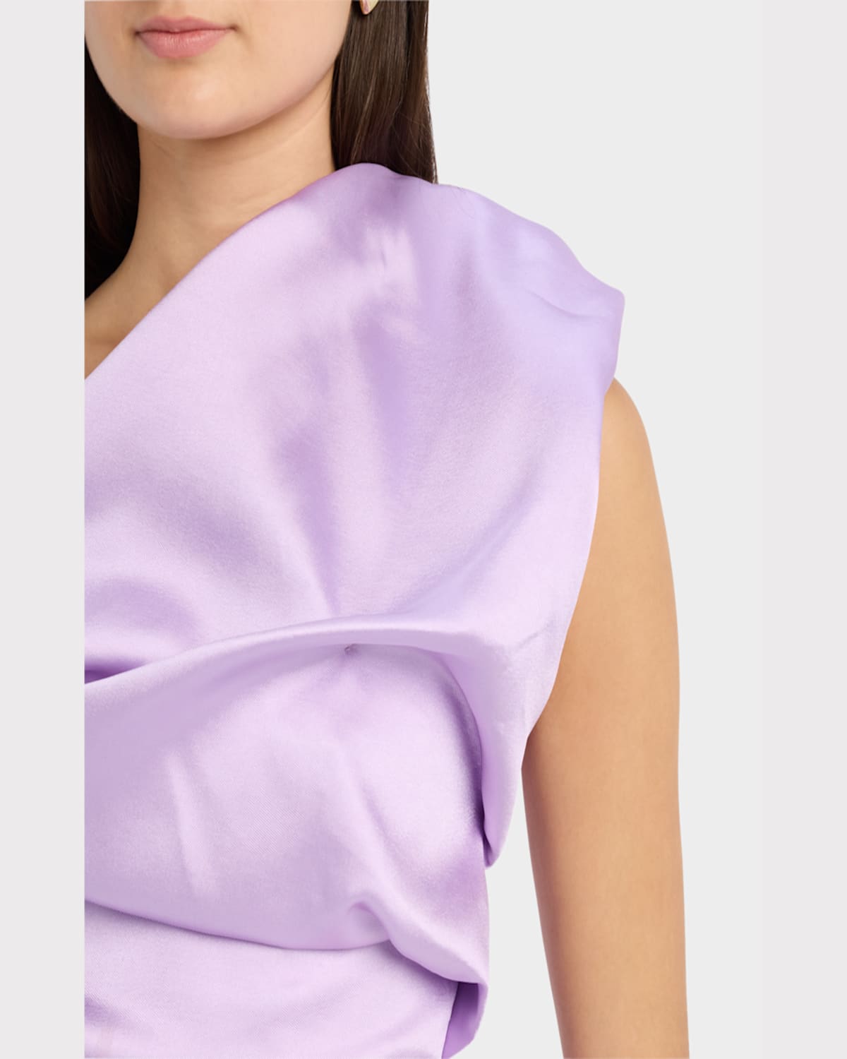 MARQUES' ALMEIDA DRAPED HEAVY SATIN SLEEVELESS TOP