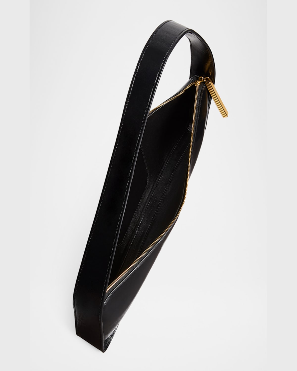 Khaite Lori Crackle Patent Leather Shoulder Bag In Black
