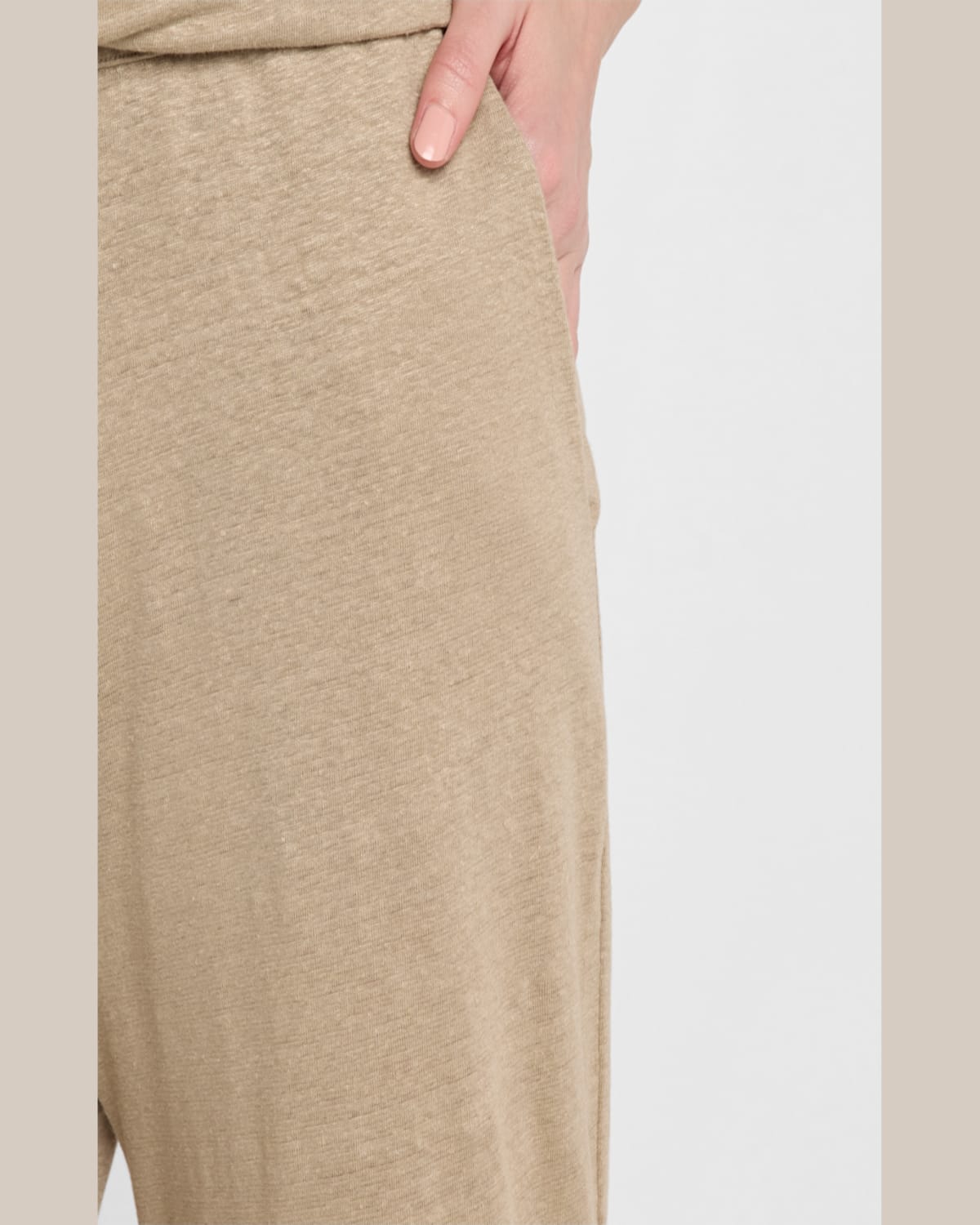 Majestic Wide-leg Stretch Linen Lounge Pants In Sable