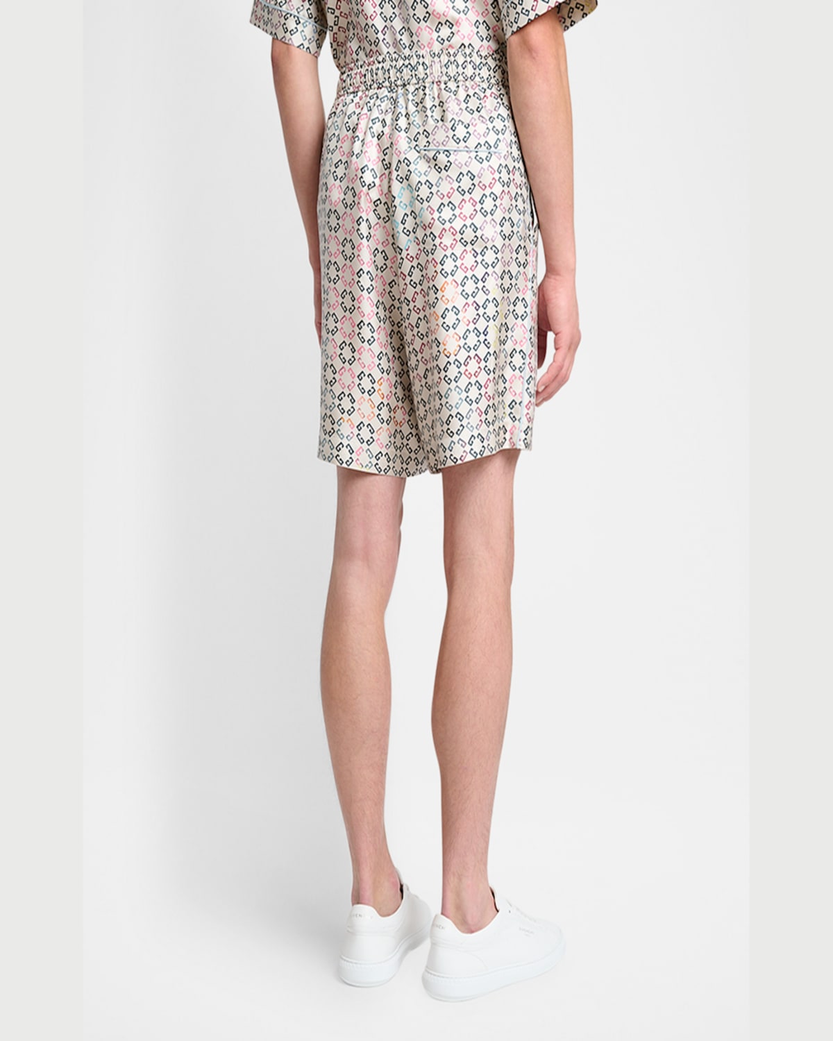 Givenchy Multicolor Pyjamas Shorts In Monogram 72 Silk In Multicolored
