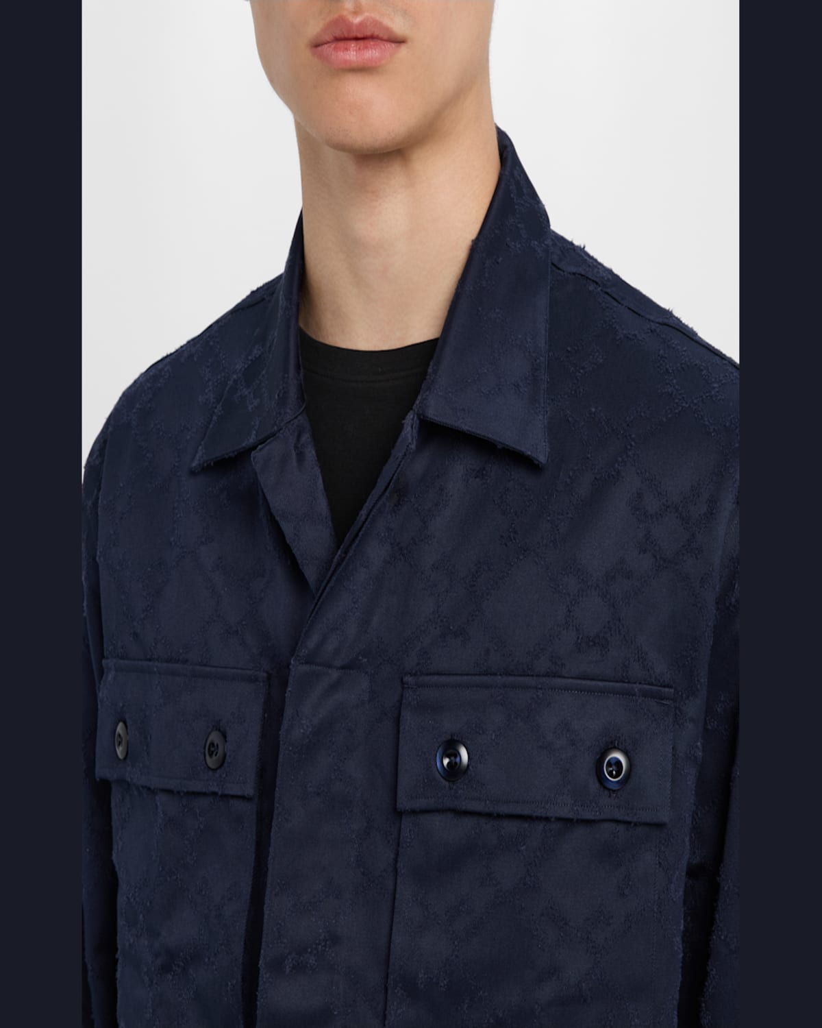 Givenchy Shirt In Monogram 72 Cotton In Navy