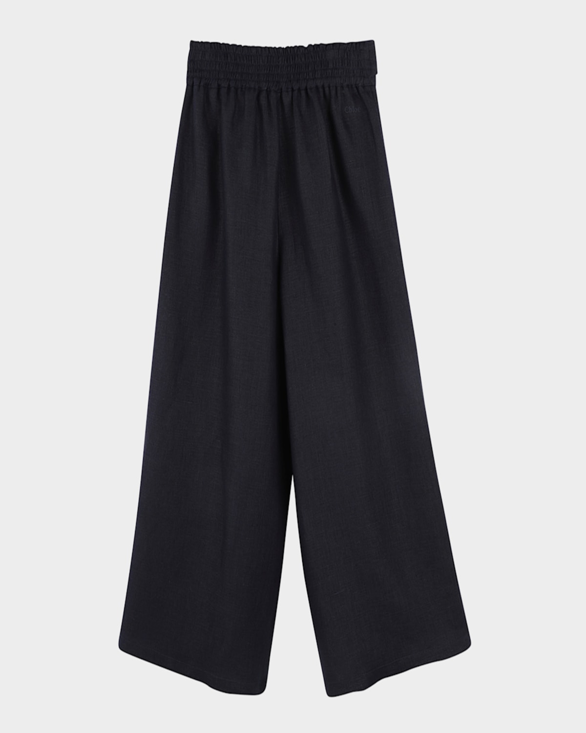 Chloé Girl's Studded Wide Leg Belted Trousers In Navy