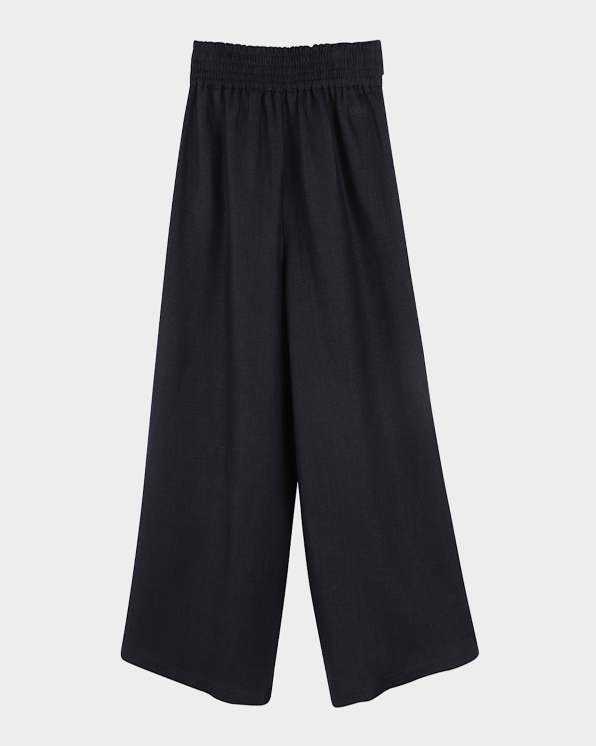 Chloé Girl's Studded Wide Leg Belted Trousers In Navy