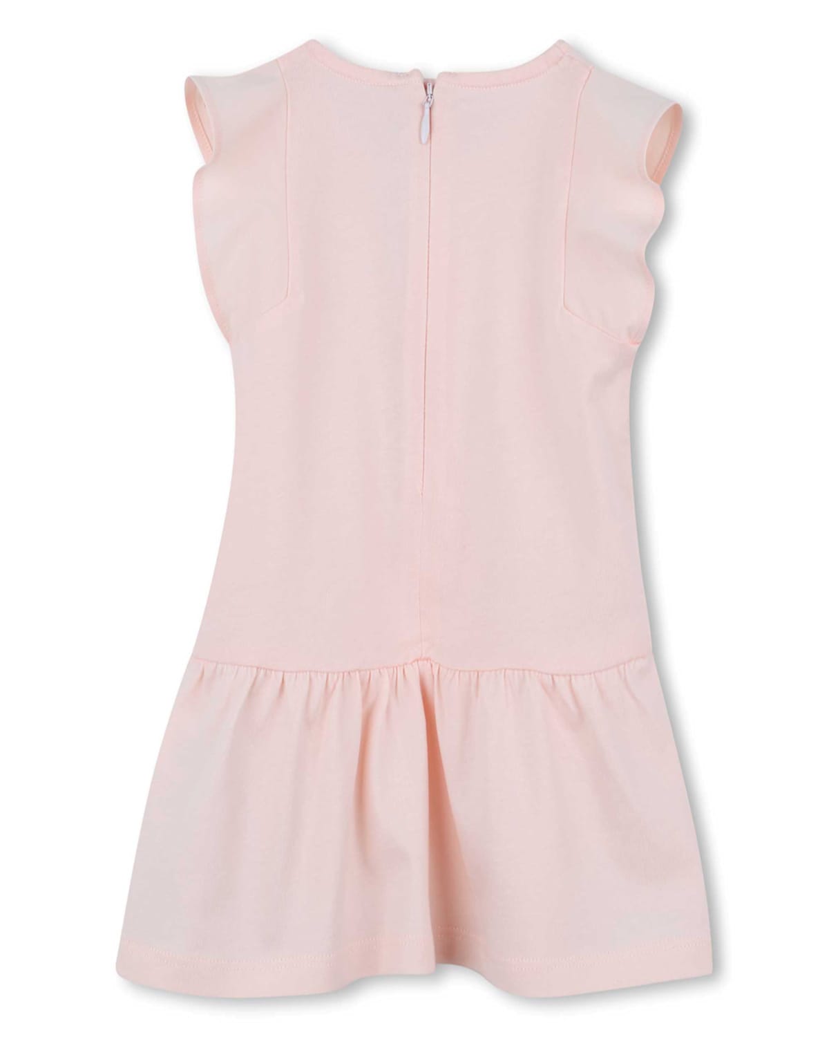 Chloé Girl's Short-sleeve Drop-waist Dress In Petal Pink