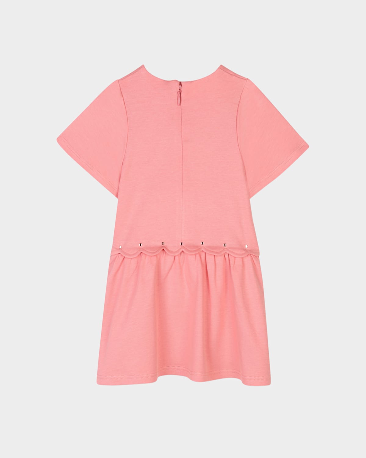 Shop Chloé Girl's Embellished Short-sleeve Dress In Rasberry