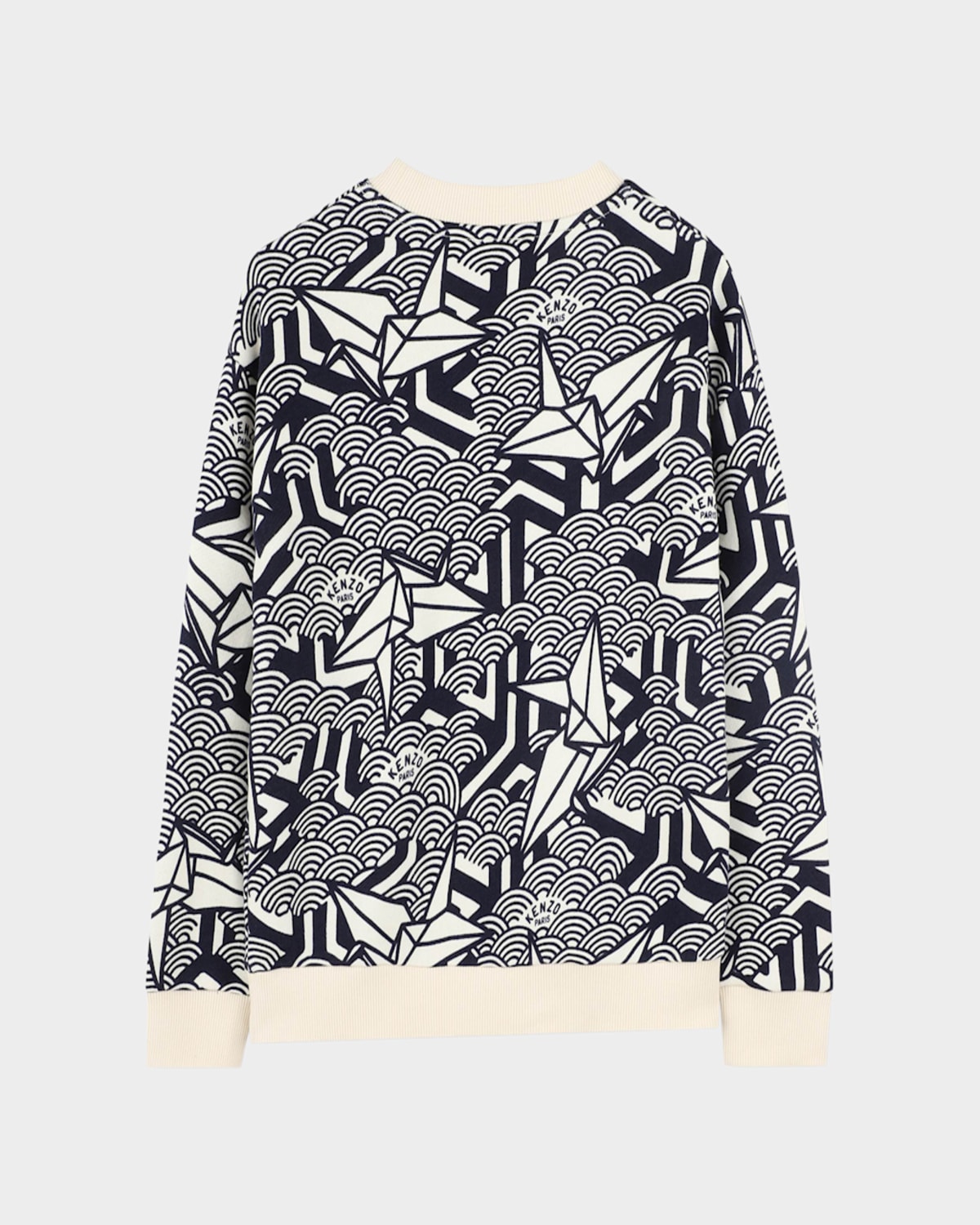Kenzo Boy's Paper Plane Printed Sweater In Navy