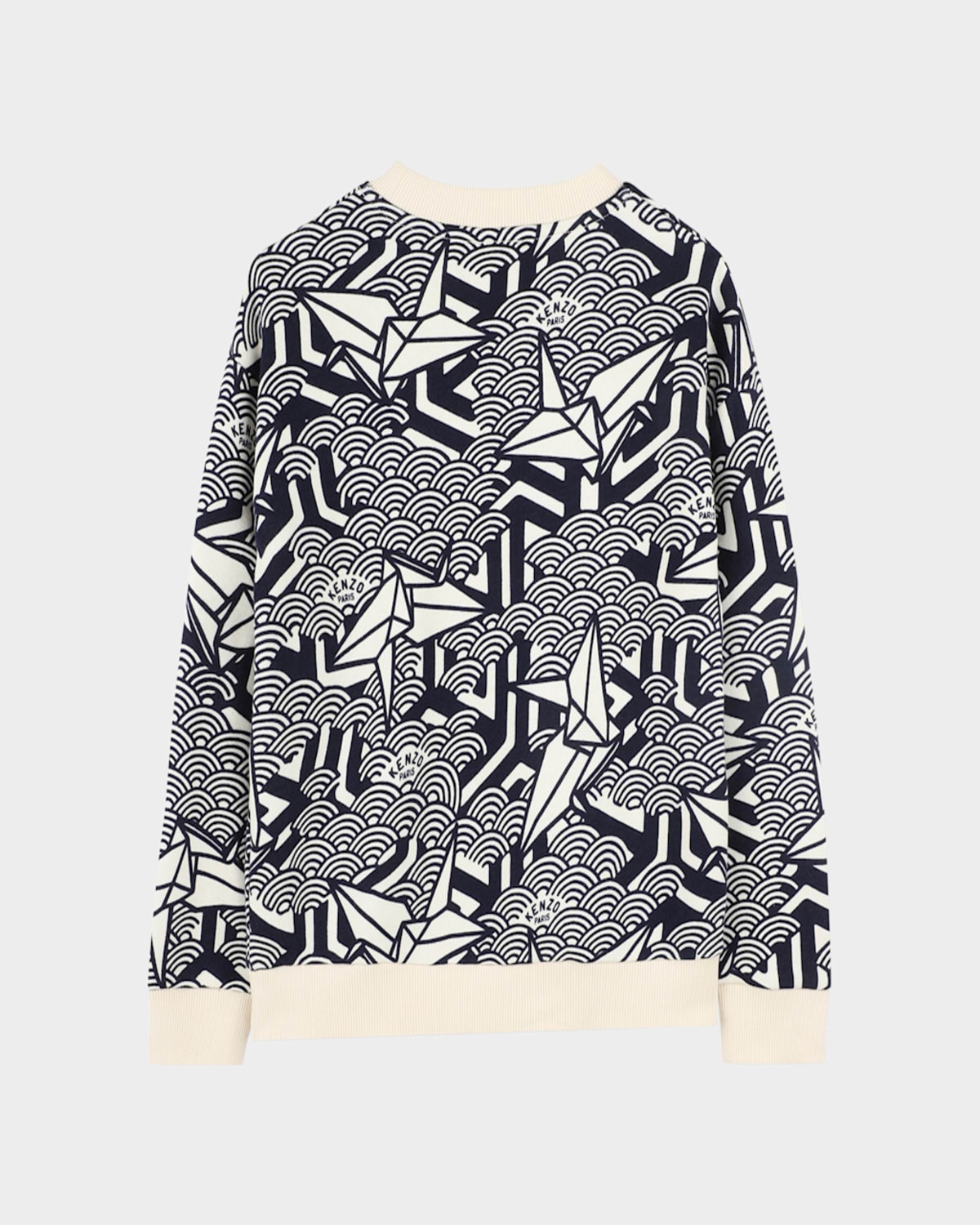 Kenzo Boy's Paper Plane Printed Sweater In Navy