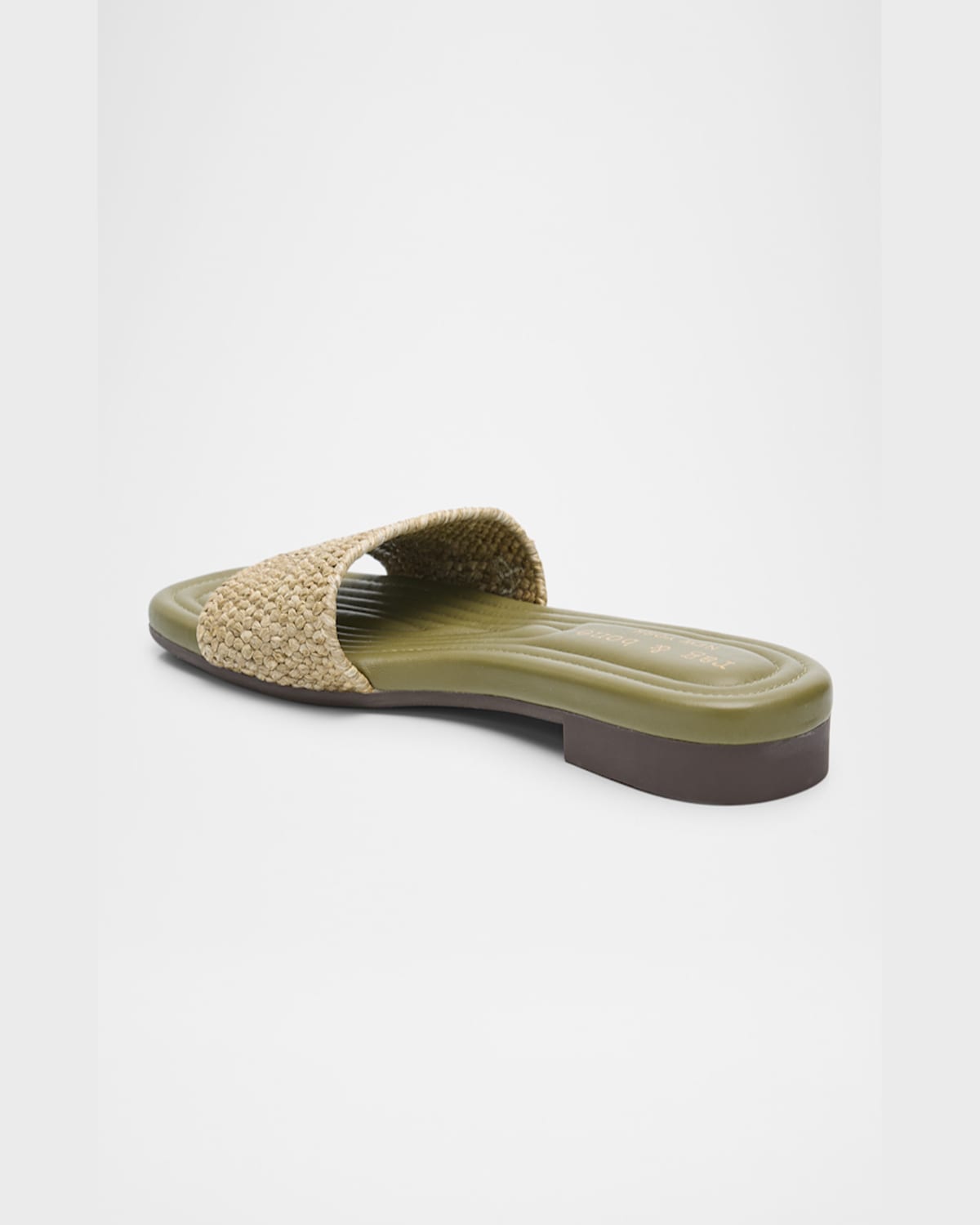 Rag & Bone Ellie Woven Flat Slide Sandals In Loden