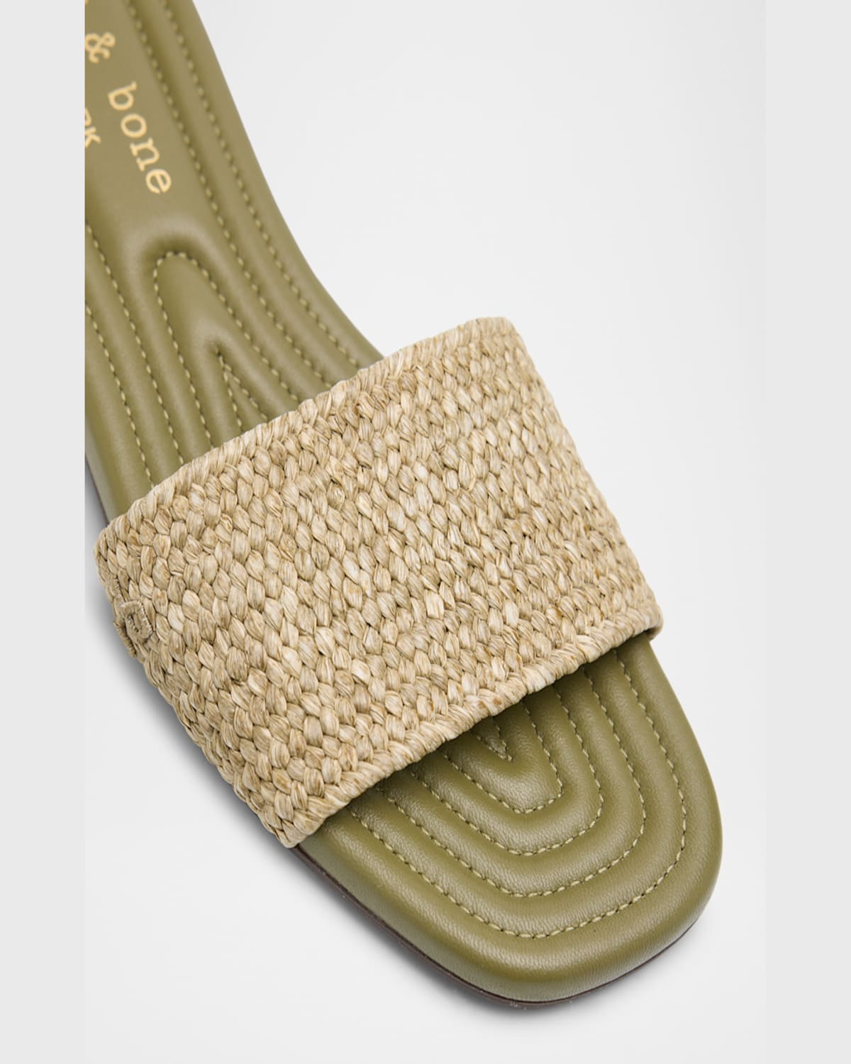 Rag & Bone Ellie Woven Flat Slide Sandals In Loden